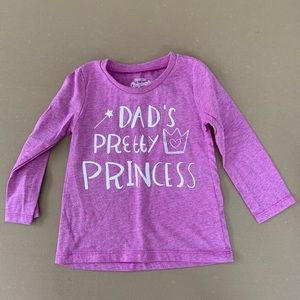 OSH KOSH EUC 18m violet purple GIRLS LONG SLEEVE TEE “Dad’s pretty princess”
